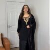 Pista Green & Black Pakistani Style Palazzo Set with Dupatta