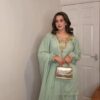 Pista Green & Black Pakistani Style Palazzo Set with Dupatta