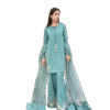 Pure Natural Crepe Party Wear Top-Palazzo Set with Dupatta