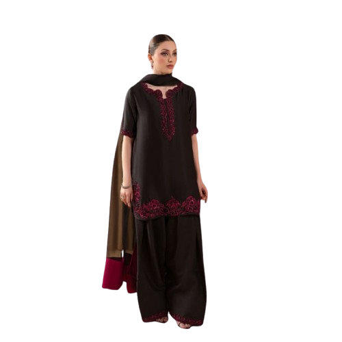 Crepe Top & Farshi Palazzo with Dupatta Set