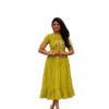 Indu Embroidered Reyon Slub Dress