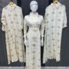 Elegant Embroidered Button-Down Kaftan Dress