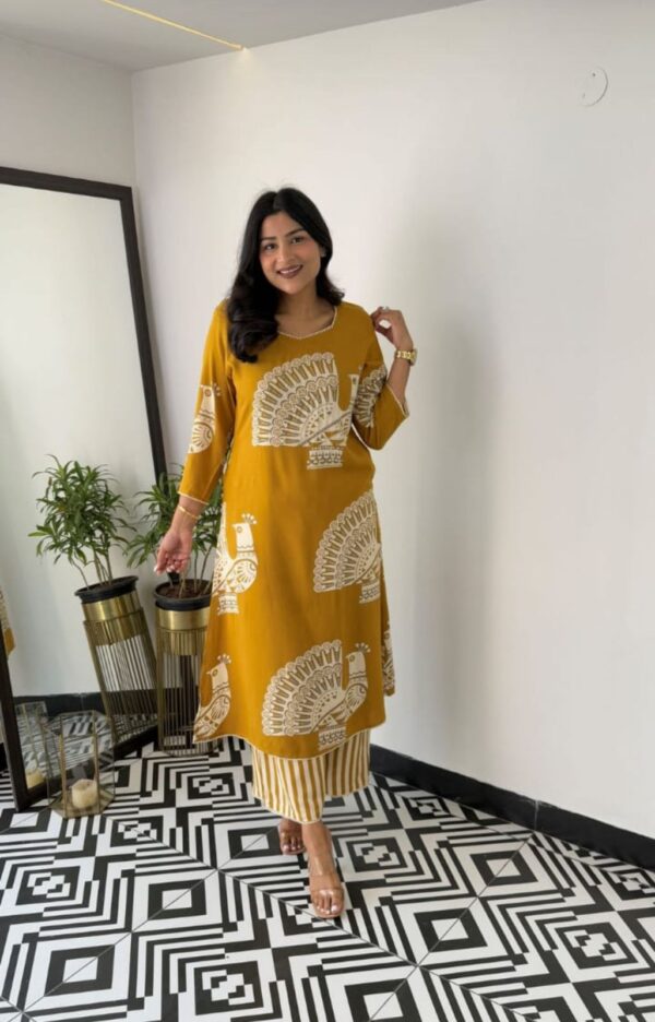 Mustard Magic 2-Piece Printed Kurta Set