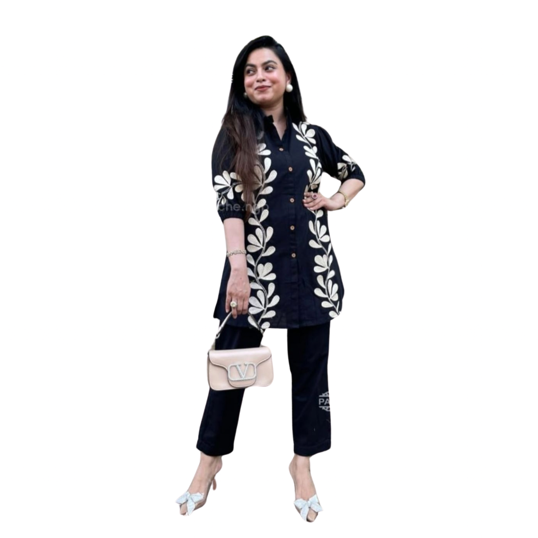 Elegance Redefined in Embroidered Grace – COAT SET