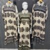 Regal Print Maxi Kaftan with Lace Collar